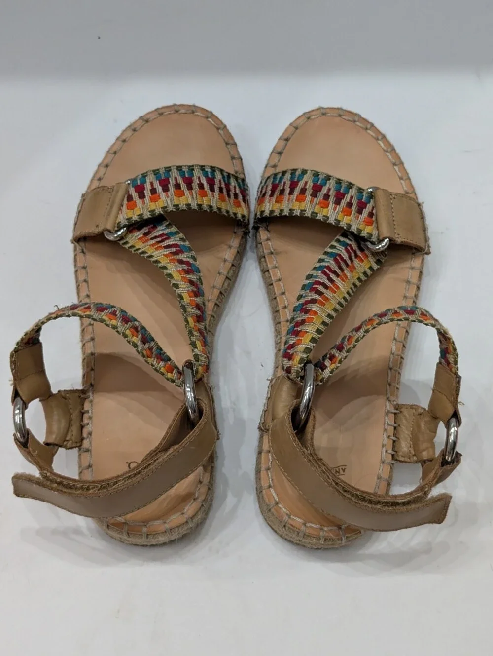 Frye & Co. Women's 7 Adjustable Asymmetrical Sandals - Kole - Rainbow D1